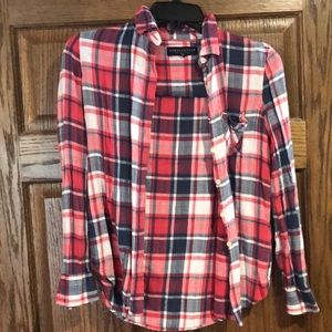 Red and navy blue Aeropostale flannel size xs